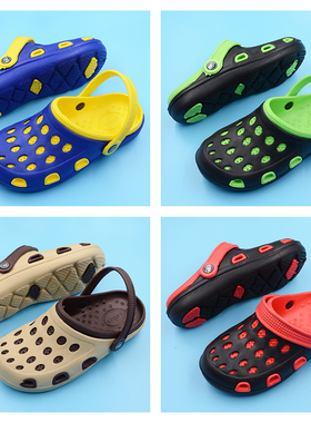 凉拖鞋夏洞洞鞋男士防滑软底包头沙滩鞋两用凉鞋大码室外拖鞋外穿