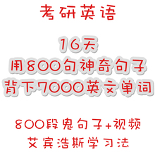 考研英语一二16天800句子背考研英语大纲7000单词核心词汇无语法