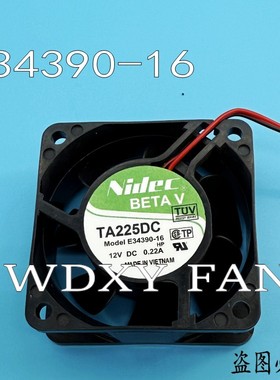 NIDEC 6CM TA225DC E34390-16 12V 0.22A 6025超静音电源散热风扇