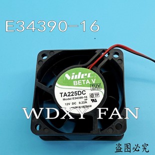 E34390 TA225DC 12V 6025超静音电源散热风扇 NIDEC 0.22A 6CM