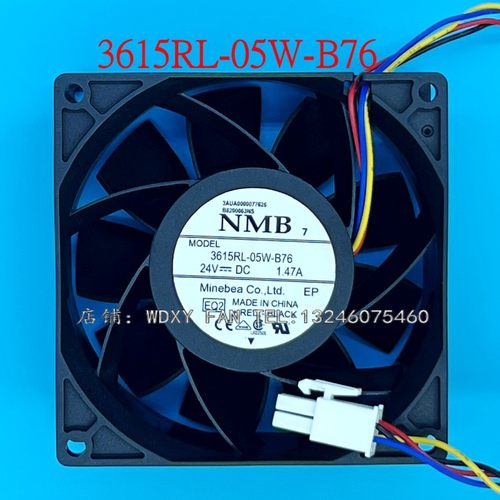 日本NMB 3615RL-05W-B76 9038 24V 1.47A 9CM/厘米4线变频器风扇