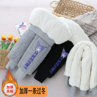 女童一条过冬三层加棉加厚加绒冬季童装女孩宝宝保暖外穿夹棉裤子