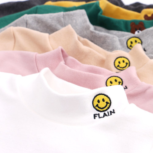 儿童纯棉中领春秋半高领打底衫