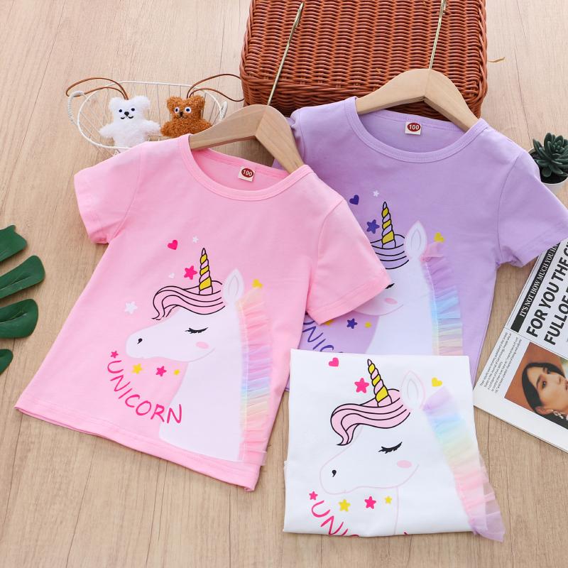 25夏季新款纯棉卡通独角兽T恤