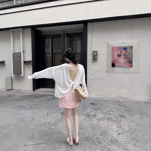 Gary 天丝重工立裁扭结露背宽松慵懒防晒 宝藏GRACETINAHOO法式