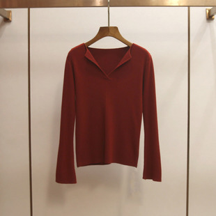 新款 春季 法式 显瘦V领长袖 内搭 Gary 修身 宝藏深圳南油高端女装