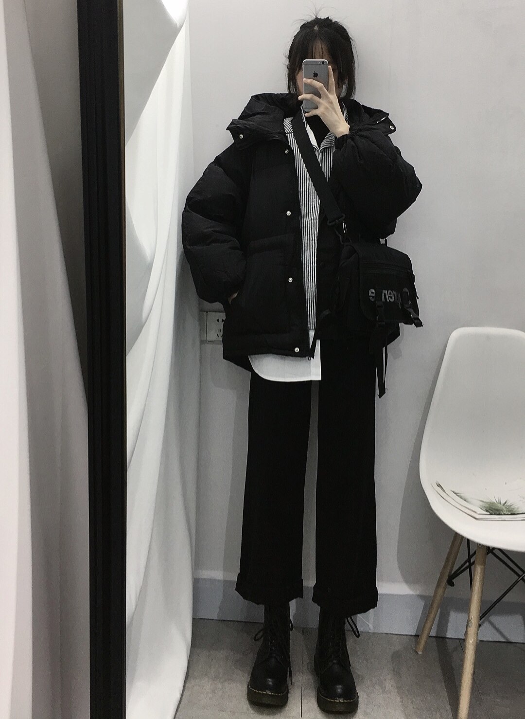 棉衣女冬季韩版宽松2020年新款棉服黑色外套棉袄ins直筒牛仔裤潮