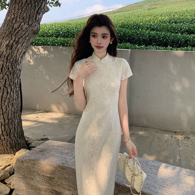 法式复古新中式改良旗袍连衣裙女