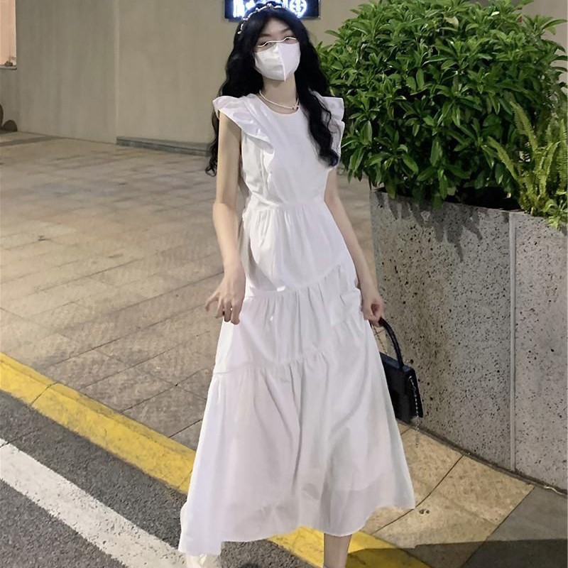 【小四粉丝专享】小飞袖风连衣裙法式气质显瘦高级感长裙1300