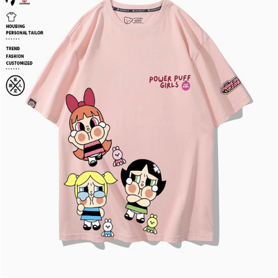 飞天小女警哭娃crybaby联名周边短袖男女夏季宽松可爱学生百搭T恤