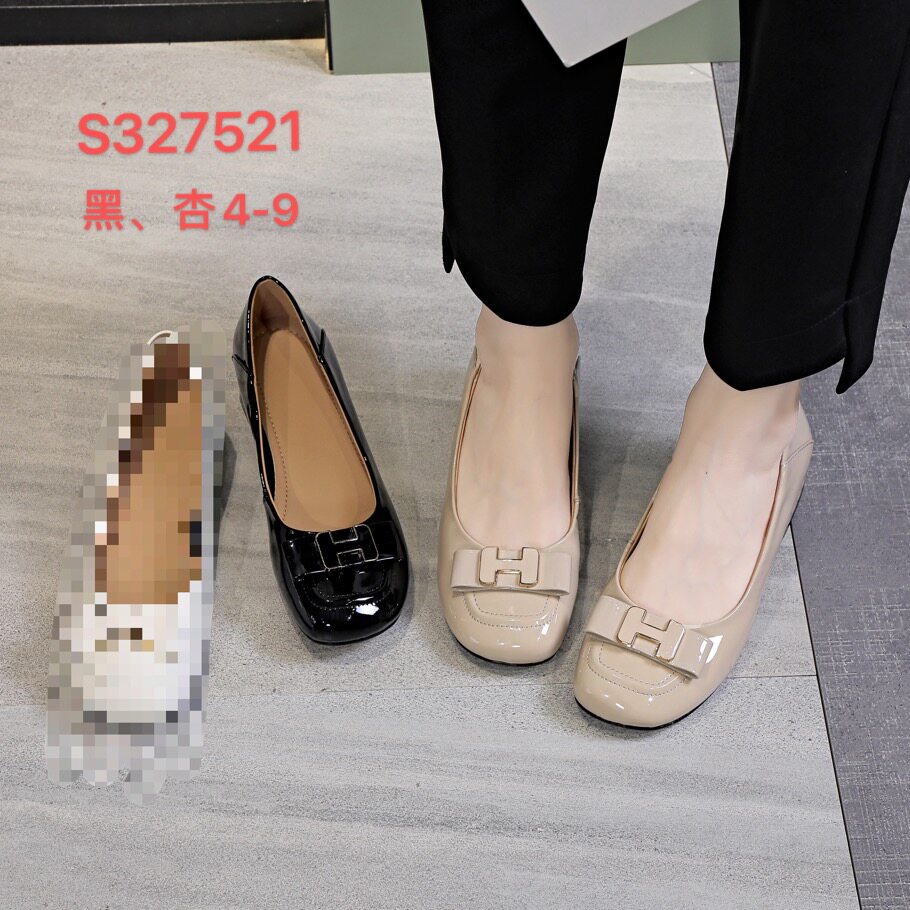 斯图宾利真皮浅口单鞋女春秋季新款漆皮粗跟低帮女鞋亮皮皮鞋