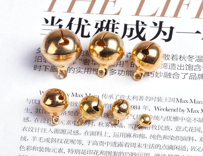 DIY铃铛 一字小铃铛 金色铜铃铛电镀铜胚铃铛 宠物铃铛一字铜铃铛