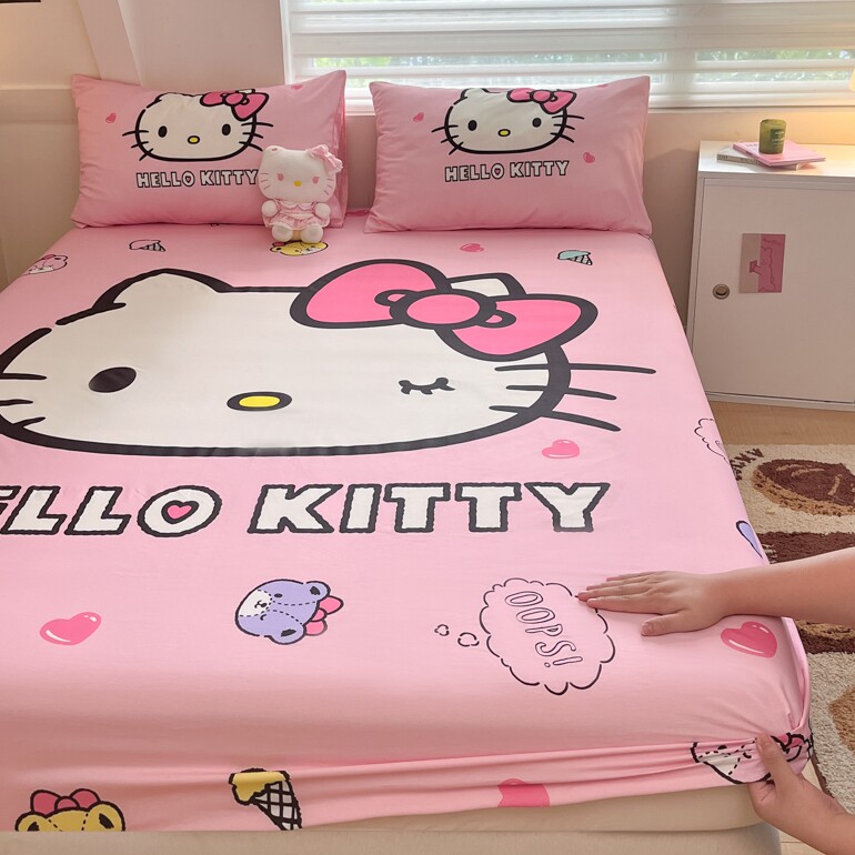 hellokitty儿童纯棉床笠单件全棉图片