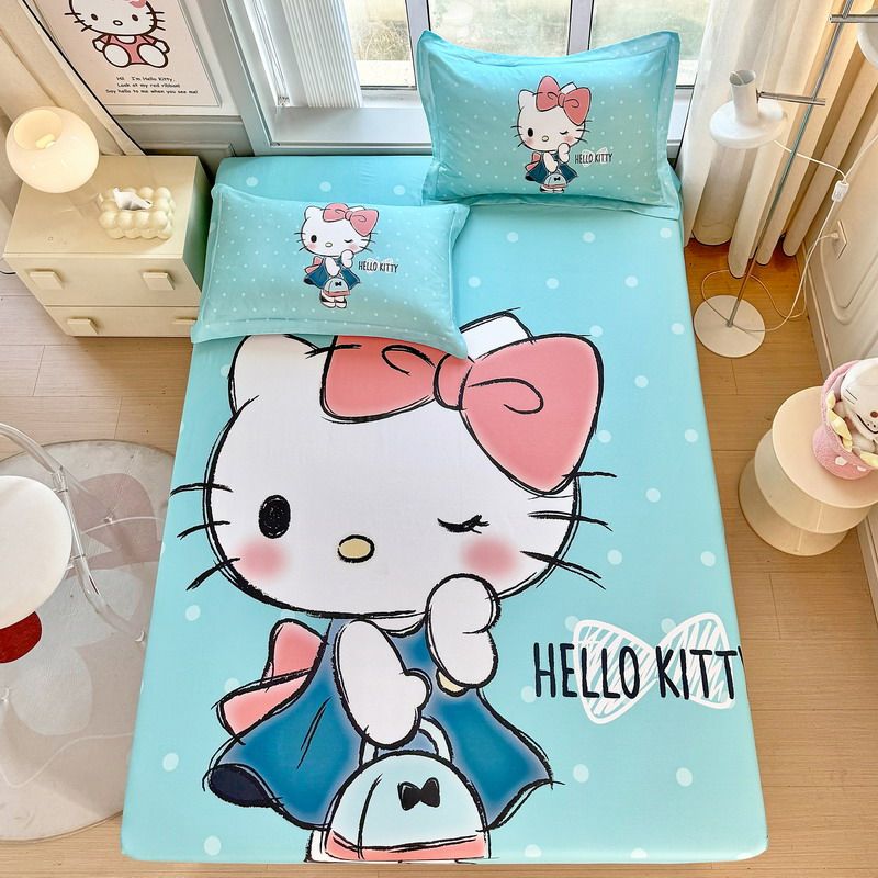 儿童床笠单件0.9全棉卡通女孩凯蒂猫床垫保护套罩1.35米1.8三丽鸥