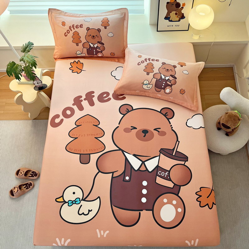 卡皮巴拉儿童床笠单件纯棉全棉卡通单双人床垫保护套罩0.9m1.35米