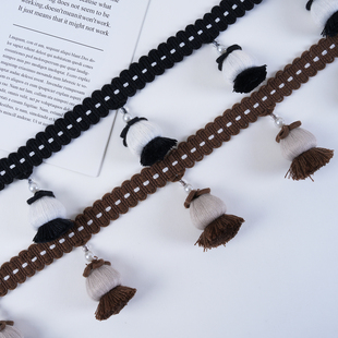 窗帘花边立边拼接珍珠花朵流苏吊坠辅料配件纺织家居织带M-1016