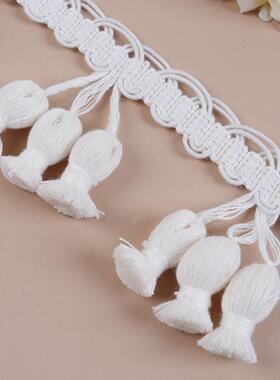 窗帘花边立边黑色米色流苏辅料手工服装装饰高端幔头穗子M-933