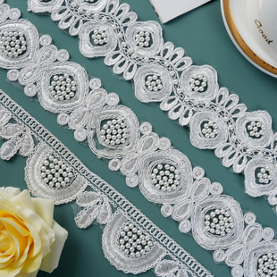 饰边宽边拼接水溶刺绣 524 花边侧边窗纱飘窗配饰辅料装 窗帘法式