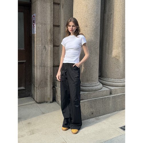 UNRETRO美式复古微喇阔腿工装裤