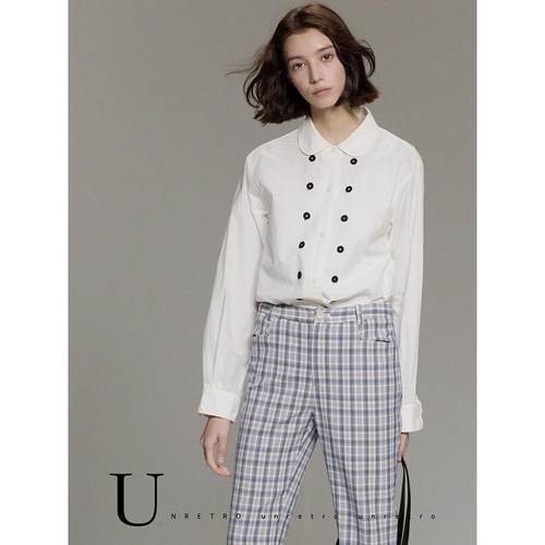 UNRETRO复古娃娃领长袖衬衫
