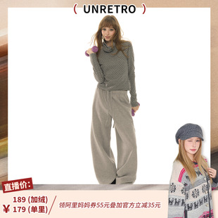 女宽松直筒裤 脚灰色加绒卫裤 可调节裤 运动休闲裤 Coco喜欢