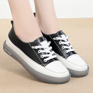 意尔康2026春季新款女单鞋正品真皮女鞋休闲时尚运动小白鞋牛皮鞋