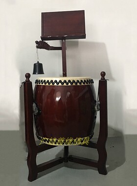 堂鼓扁鼓 高鼓牛皮大鼓14寸帝钟 鼓架经书架毛鼓真皮乐器包邮