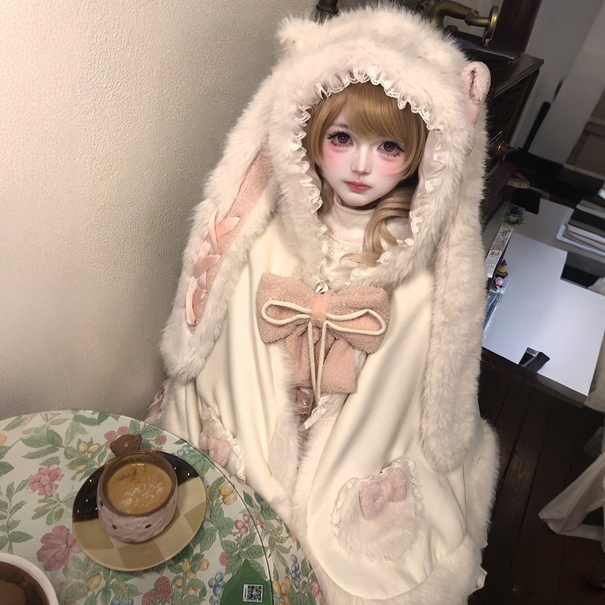 温柔限定原创设计云端绒兔洛丽塔外套可爱兔耳甜美保暖Lolita斗篷,模玩/动漫/周边/娃圈三坑/桌游,lolita洛丽塔/软妹装/洋装,淘宝优惠券,粉丝福利购,淘宝优惠卷