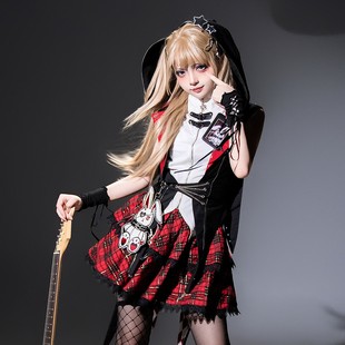 温柔限定原创设计摇滚小兔甜酷y2k打歌服Lolita外套上衣半裙套装