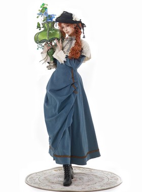 温柔限定原创设计Lolita寂静森复古画报感优雅cla系长袖op连衣裙