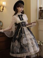 Butterfly in the Sky Original Lolita Elegant CLA shirt +SK skirt Retro elegant lace Lolita set thumbnail 8
