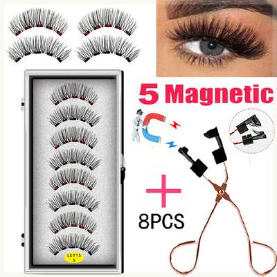 5 Magnets 3D Magnetic False Eyelashes Handmade Artificial