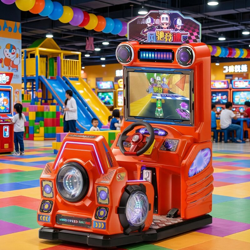 新款投币儿童赛车游戏机小孩电动商用游乐场风驰极速游艺机玩具车