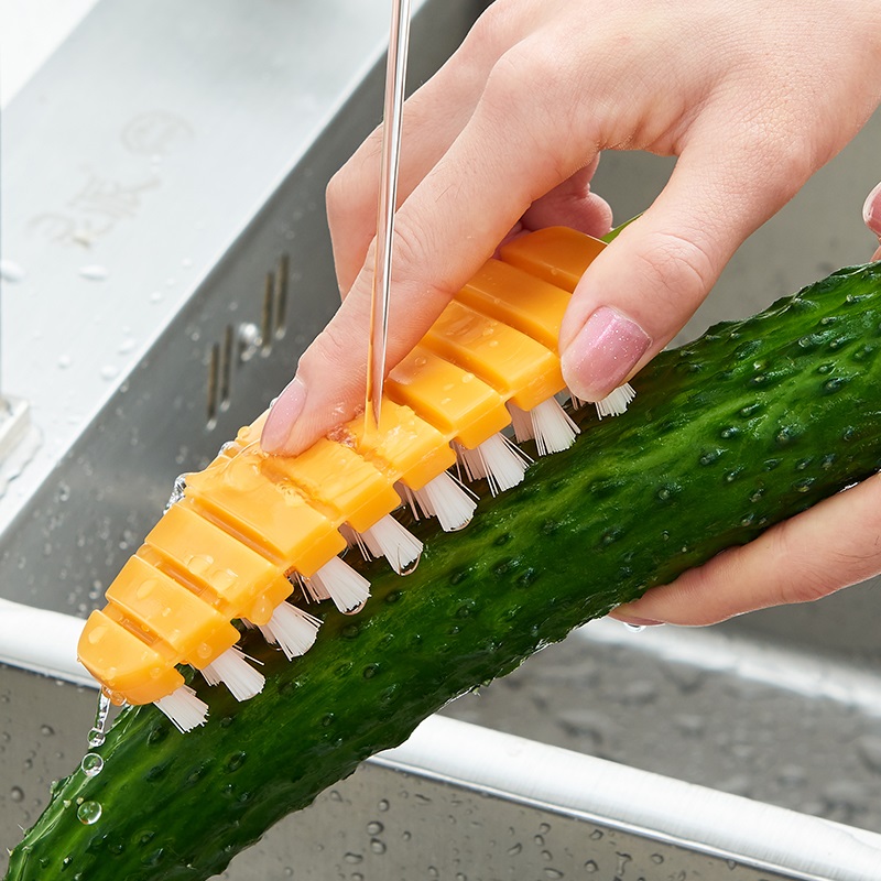 日本进口厨房水果蔬菜清洁刷可弯曲洗菜刷子山药土豆去泥刷蔬果刷