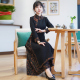 如意风奥黛旗袍连衣裙女收腰长款 23J279 年轻民国复古民族风裙子