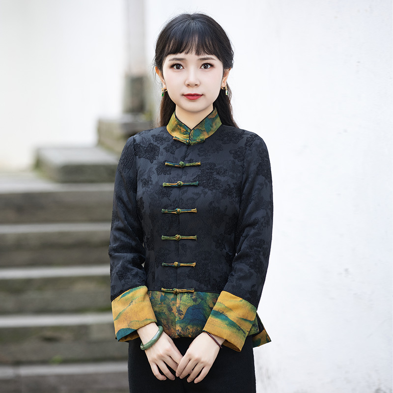 冬款加厚棉袄唐装女中国风上衣