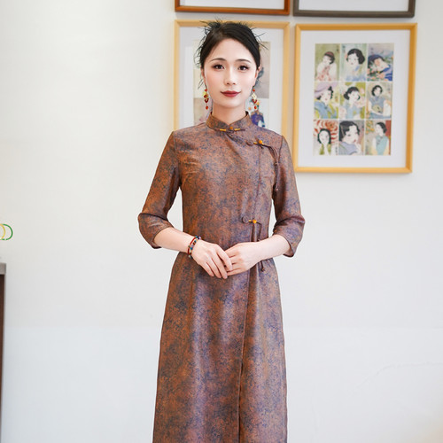 如意风秋季新款修腰显瘦新中式套装女复古气质两件套套装26R737