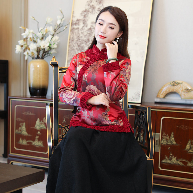 如意风唐装中国风女装中式棉袄加厚夹棉复古旗袍式上衣民族风外搭