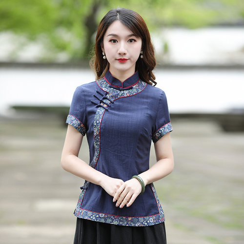 如意风旗袍上衣唐装女复古盘扣