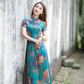 收腰显瘦裙子 连衣裙女夏新款 奥黛旗袍年轻款 高端气质中国风改良款