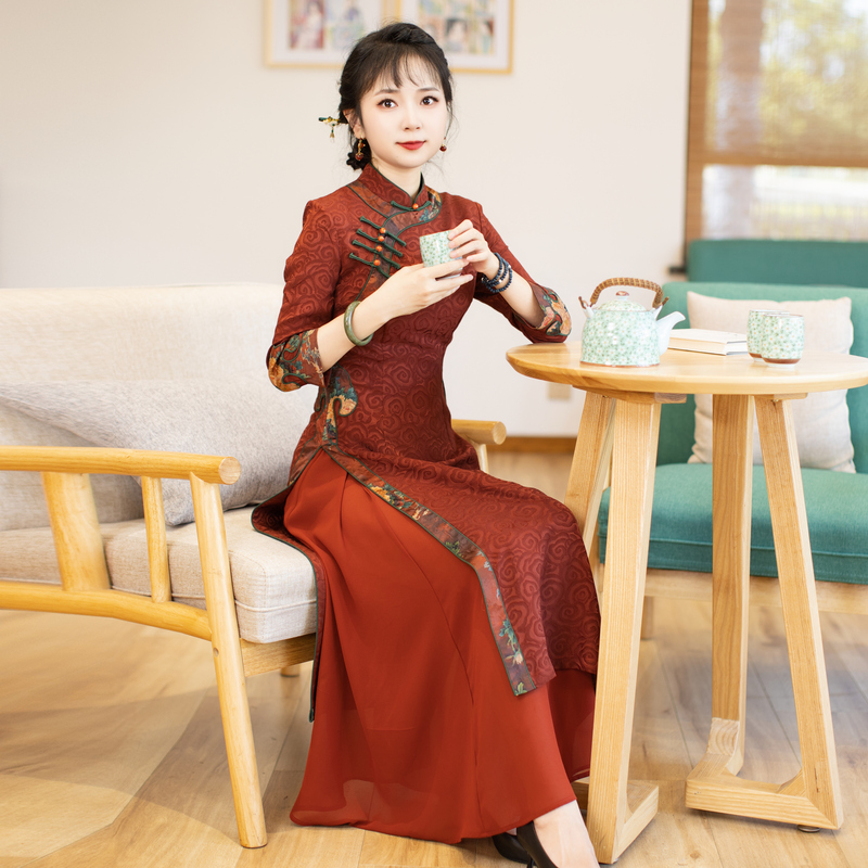 中国日常连衣裙如意风复古旗袍