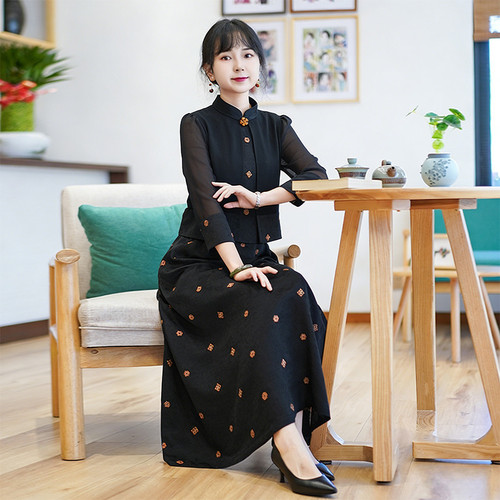 如意风春季新款复古新中式假两件改良旗袍大气修身显瘦女装26R223