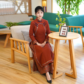 新款 改良旗袍连衣裙修身 显瘦复古时尚 如意风秋季 新中式 裙子24R649