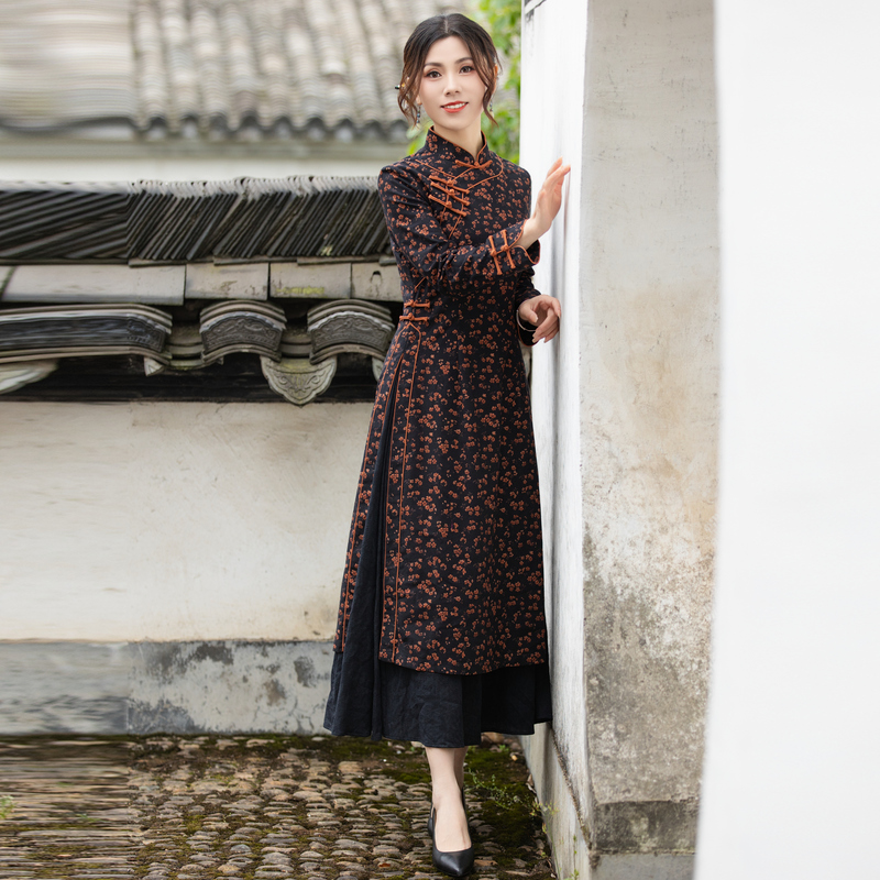 秋冬改良旗袍如意风修身显瘦