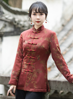 如意风冬季新款中式轻薄保暖棉袄女唐装上衣女改良中式女装23R692