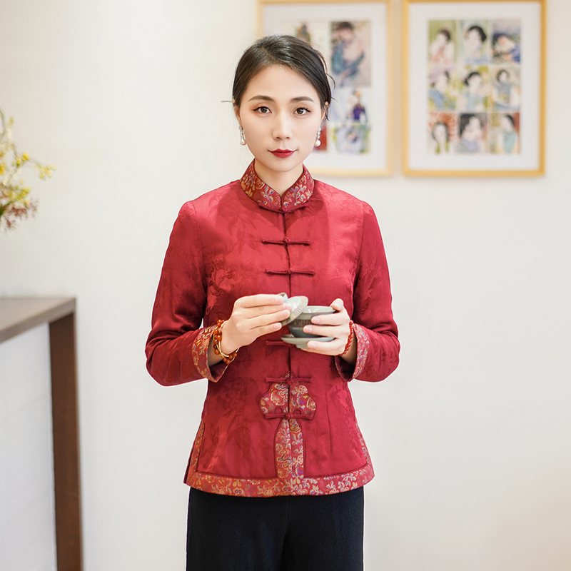 如意风冬季新款加厚保暖复古唐装上衣旗袍棉衣棉服中式女装24R810