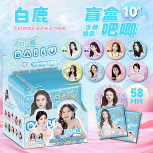 徽章胸针痛包挂件明星周边盲抽盲袋 白鹿吧唧盲盒亚克力流沙爆款