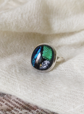 意大利进口925银星空琉璃女戒指