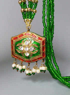 波西米亚民族风花卉流苏琉璃项链