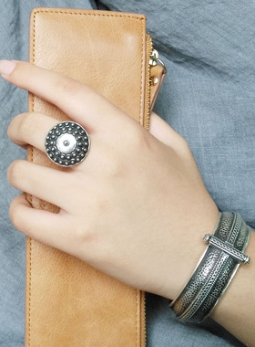 印度手工银饰品复古夸张戒指